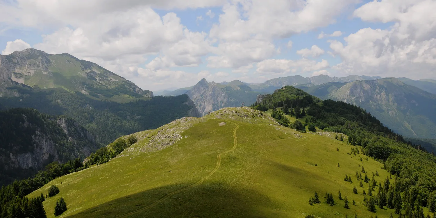 The open highland meadow at Prijevor, beneath Maglić in Sutjeska
